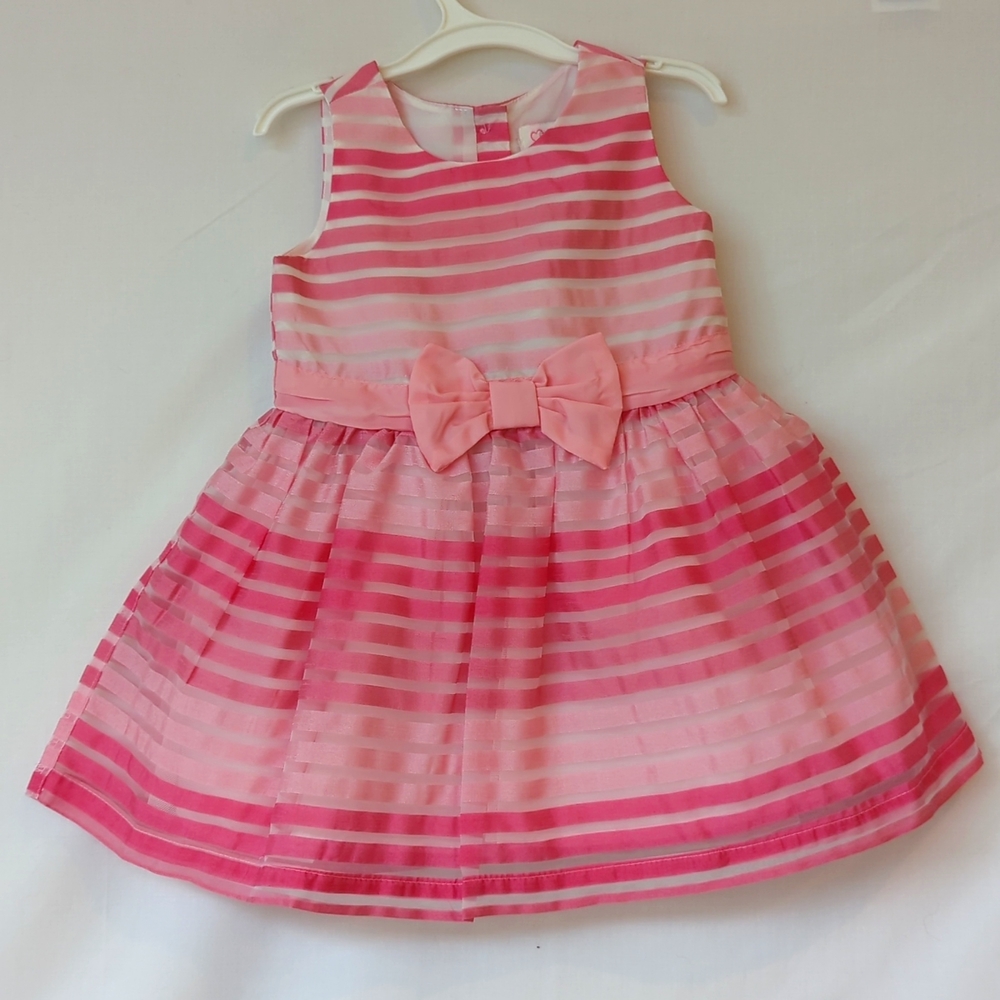 1989 PLACE | Baby Girl's Pink Multi-Stripe Organza Dress ~ Easter 🐣🐰